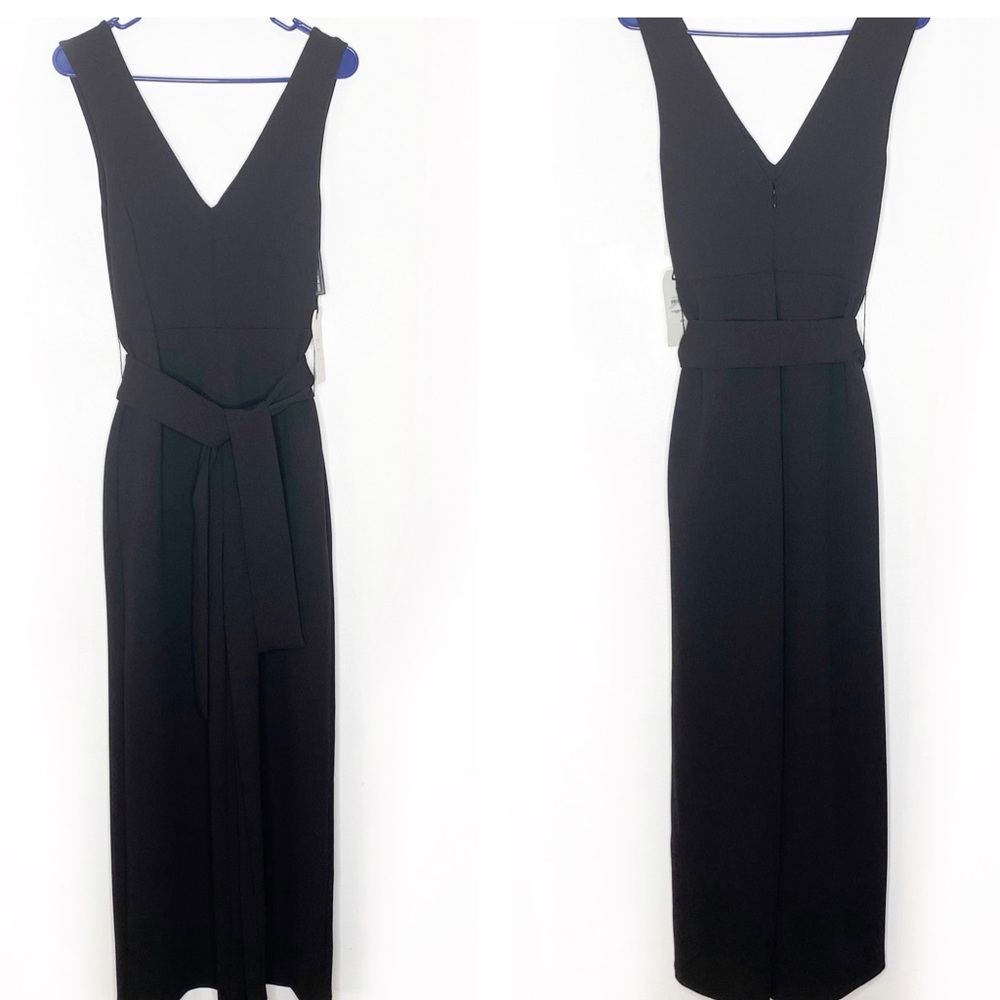 LEITH Black Deep V Neck Wide Leg Jumpsuit Size S - Picture 3 of 10